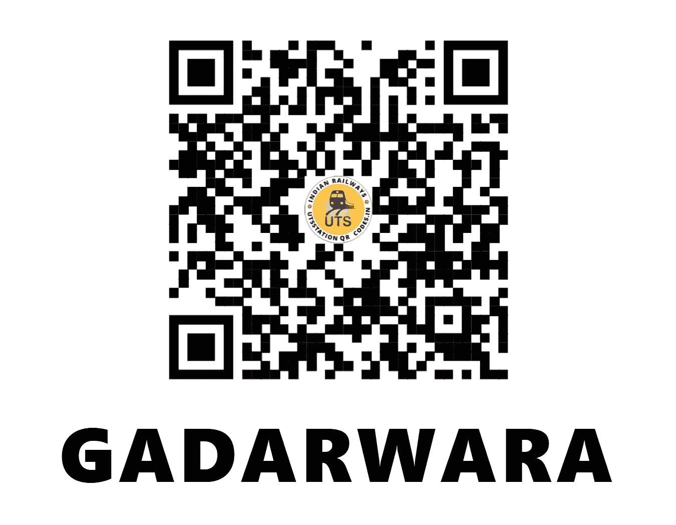 UTS QR Code for GADARWARA - GAR - WC (MADHYA PRADESH)